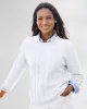 Appleseeds Women's Bayside Cotton Mixed-Cable Pullover - White - 2X - Womens Plus sold by Buff