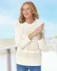 Appleseeds Women's Crochet Charm Sweater - Ivory - PXL - Petite sold by Buff