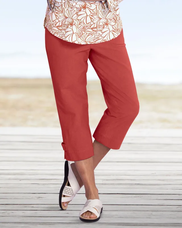 Appleseeds Women's Captiva Side-Tab Capris - Brown - 2X - Womens Plus sold by Buff