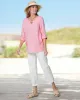 Appleseeds Women's Solid Button-Pocket Popover - Blue - PS - Petite sold by Buff