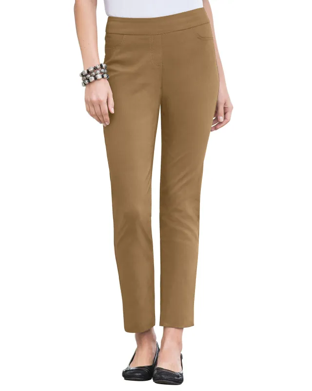 Appleseeds Women's SlimSation® Ankle Pants - Brown - 10P - Petite sold by Buff