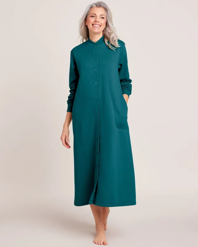 Appleseeds Women's Better-Than-Basic Fleece Snap Front Robe - Green - PS - Petite sold by Buff