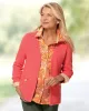 Appleseeds Women's Bayside Cotton Mixed-Stitch Cardigan - Pink - L - Misses sold by Buff