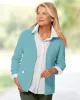 Appleseeds Women's Bayside Cotton Mixed-Stitch Cardigan - Pink - L - Misses sold by Buff