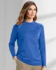 Appleseeds Women's Madison Button-Trim Mockneck - Blue - 3X - Womens Plus sold by Buff