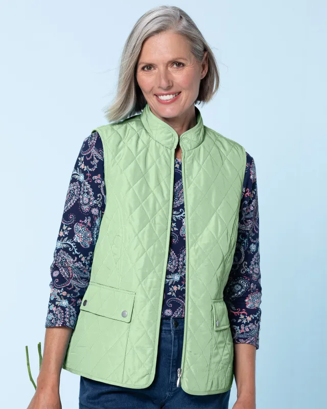 Appleseeds Women's Berkshire Solid Quilted Vest - Green - PS - Petite sold by Buff