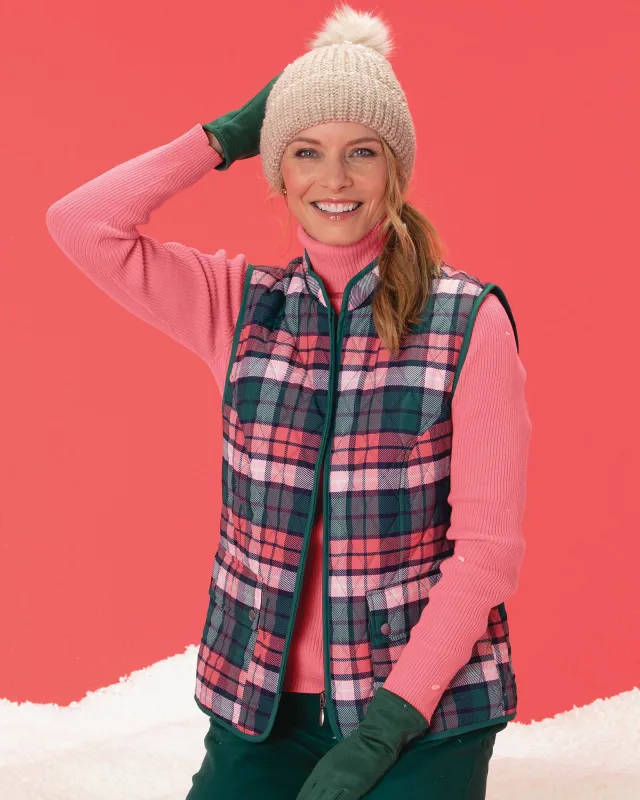 Appleseeds Women's Berkshire Tartan Quilted Vest - Multi - PM - Petite sold by Buff