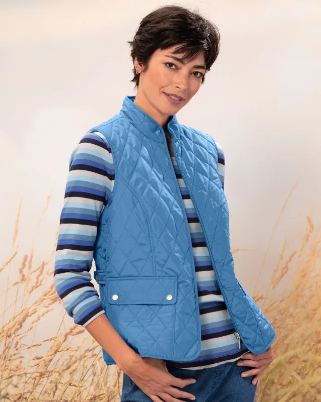 Appleseeds Women's Berkshire Solid Quilted Vest - Blue - 1X - Womens Plus sold by Buff