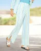 Appleseeds Women's Nantucket Cotton Stripe Pants - Multi - L - Misses sold by Buff