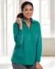 Appleseeds Women's Foxcroft Y-Neck Tunic - Green - PM - Petite sold by Buff
