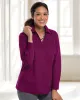 Appleseeds Women's Foxcroft Y-Neck Tunic - Green - PM - Petite sold by Buff