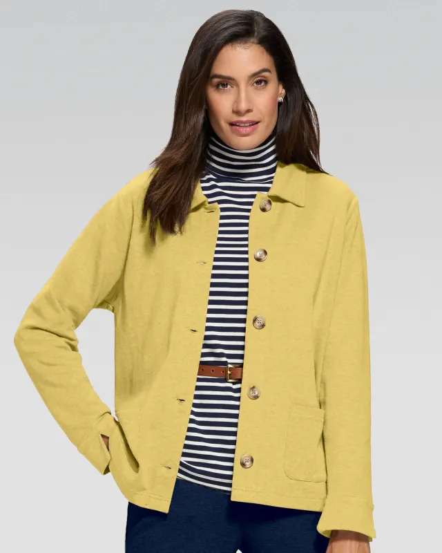 Appleseeds Women's Everyday Knit Keaton Shirt Jacket - Yellow - PL - Petite sold by Buff