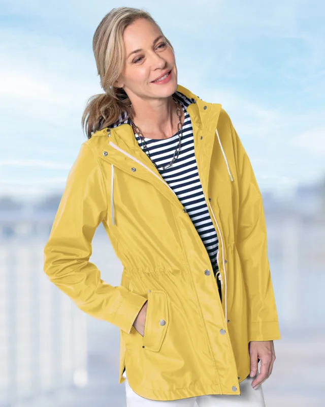 Appleseeds Women's Nautical Hooded Anorak - Yellow - XL - Misses sold by Buff