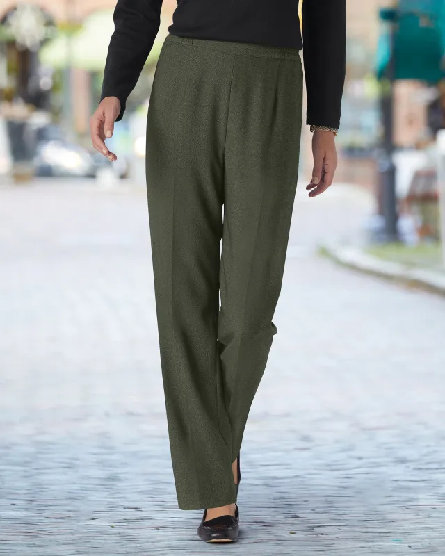 Appleseeds Women's Washable Gabardine Pull-On Pants - Green - 16PS - Petite Short sold by Buff
