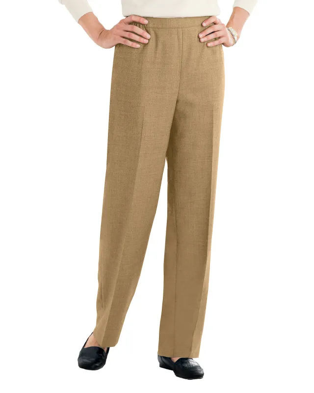 Appleseeds Women's Washable Gabardine Pull-On Pants - Brown - 4P - Petite sold by Buff