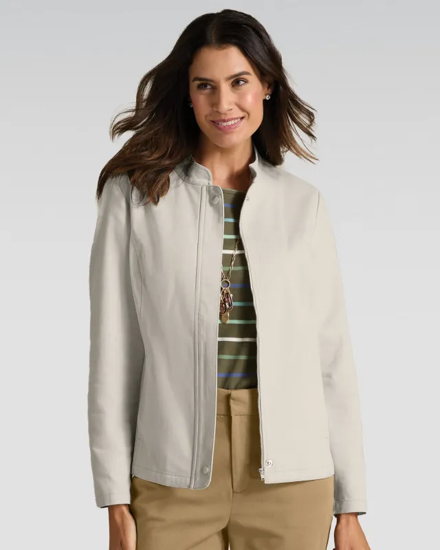 Appleseeds Women's Dennisport Zip-Front Jacket - Grey - XL - Misses sold by Buff