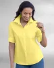 Appleseeds Women's Foxcroft® Elbow-Sleeve Camp Shirt - Yellow - 14P - Petite sold by Buff