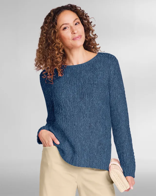 Appleseeds Women's Linen/Cotton Textured Pullover - Multi - L - Misses sold by Buff