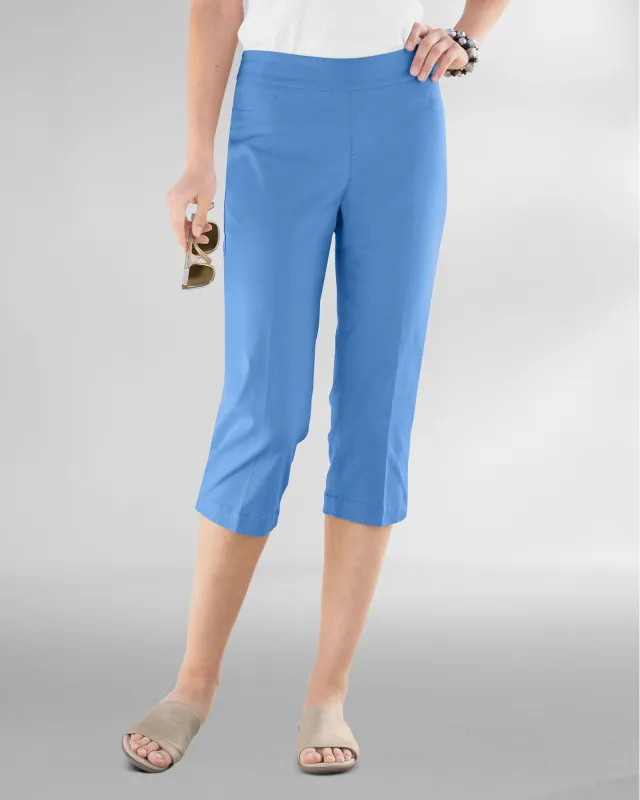 Appleseeds Women's SlimSation® Capris - Blue - 10P - Petite sold by Buff