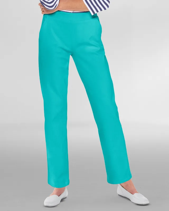 Appleseeds Women's Classic Knit Denim Straight Leg Pants - Blue - XL - Misses sold by Buff
