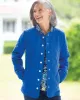 Appleseeds Women's Collarless Quilted Jacket - Blue - M - Misses sold by Buff