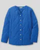 Appleseeds Women's Collarless Quilted Jacket - Blue - M - Misses sold by Buff