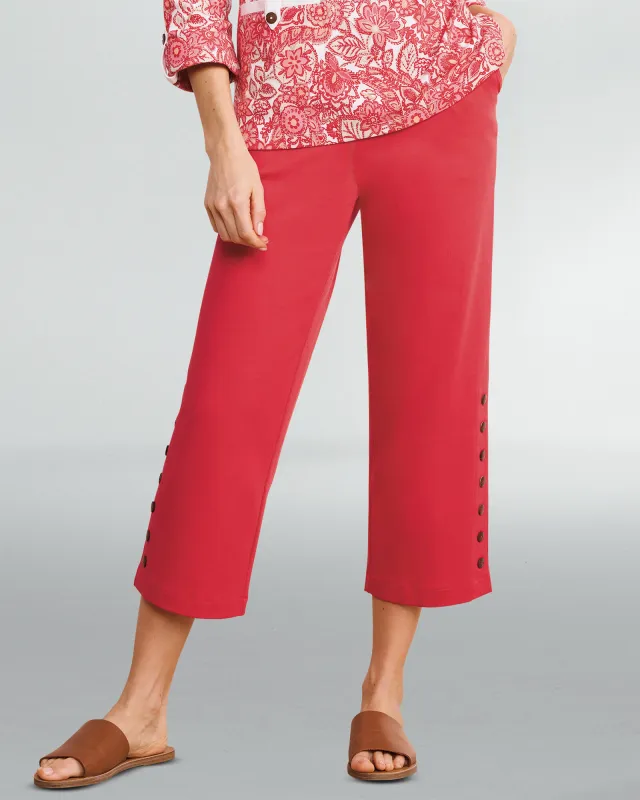 Appleseeds Women's Everyday Knit Sedona Cropped Pants  - Orange - PM - Petite sold by Buff
