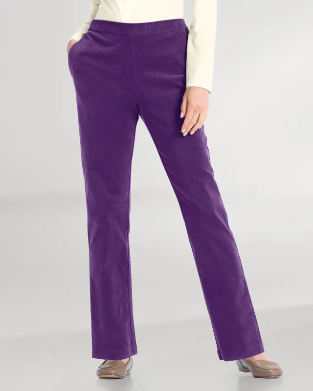 Appleseeds Women's Stretch Pincord Pull-On Pants - Purple - 6 - Misses sold by Buff
