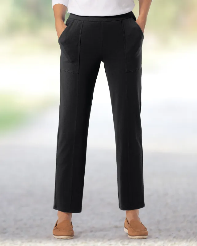 Appleseeds Women's Everyday Knit Utility Ankle Pants - Black - PS - Petite sold by Buff