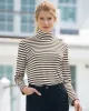 Appleseeds Women's Essential Cotton Long-Sleeve Striped Turtleneck - Brown - 1X - Womens Plus sold by Buff