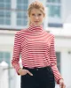 Appleseeds Women's Essential Cotton Long-Sleeve Striped Turtleneck - Brown - 1X - Womens Plus sold by Buff