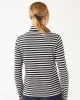 Appleseeds Women's Essential Cotton Long-Sleeve Striped Turtleneck - Brown - 1X - Womens Plus sold by Buff