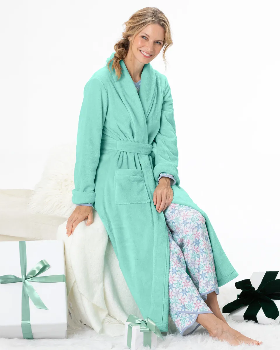 Appleseeds Women's Fleece Wrap Robe - Green - XL - Misses sold by Buff