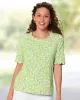 Appleseeds Women's Prima™ Cotton Beachcomber Scallop Tee - Green - PM - Petite sold by Buff