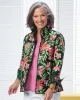 Appleseeds Women's Limited-Edition Tropical Garden Reversible Quilted Jacket - Multi - PS - Petite sold by Buff