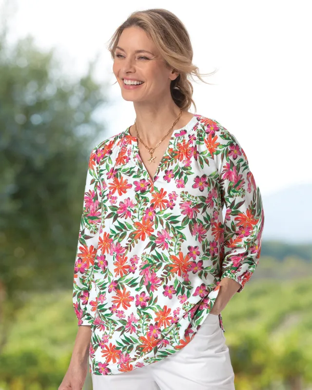 Appleseeds Women's Limited-Edition Tropical Garden Tunic - Multi - M - Misses sold by Buff