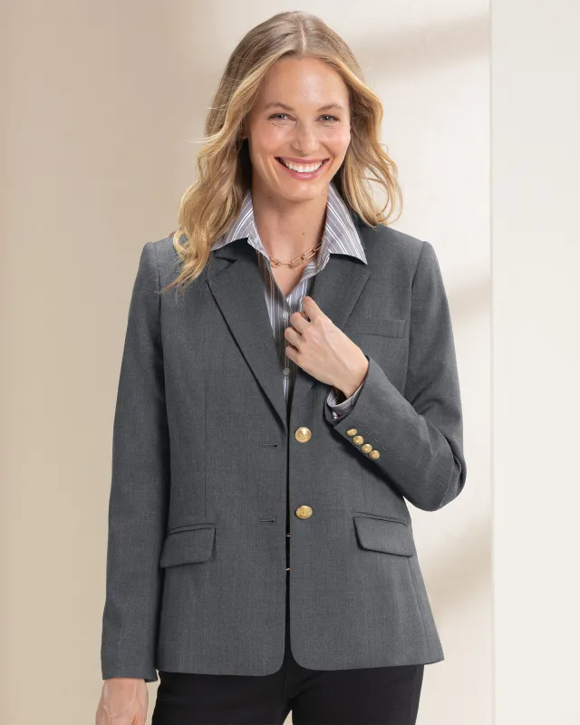 Appleseeds Women's Classic Wool Blazer - Grey - 8 - Misses sold by Buff