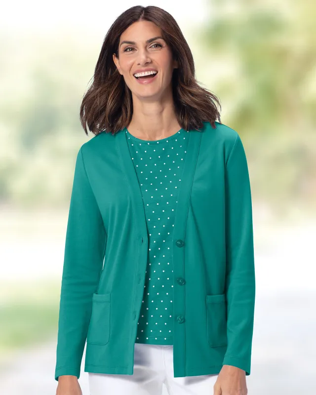 Appleseeds Women's Kate Everyday Knit Cardigan - Green - 3X - Womens Plus sold by Buff