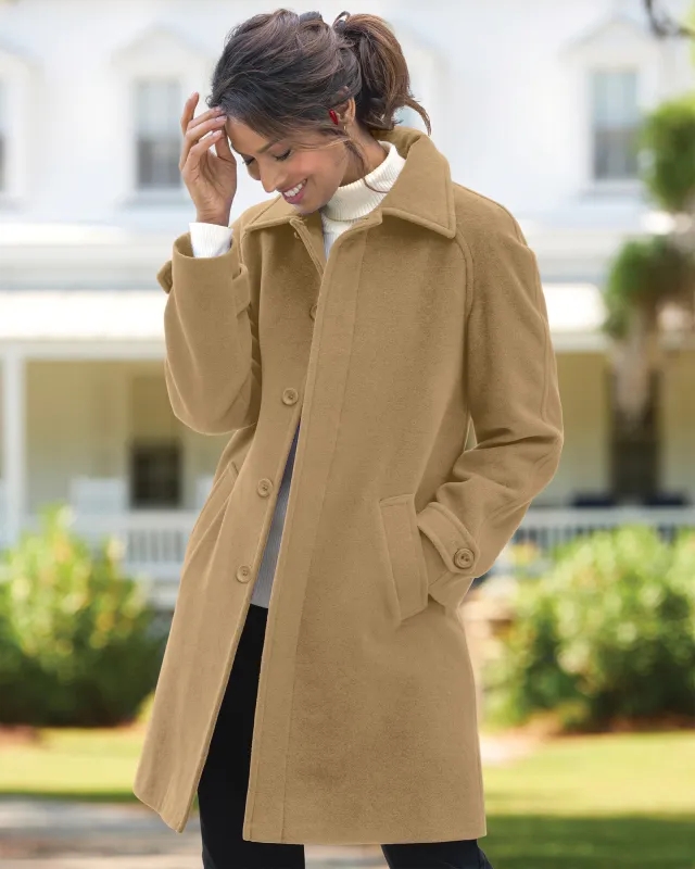 Appleseeds Women's Wool Balmacaan Coat - Brown - XL - Misses sold by Buff