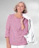 Appleseeds Women's Essential Cotton Striped Three-Quarter-Sleeve Tee - Multi - 1X - Womens Plus sold by Buff