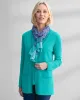 Appleseeds Women's Madison Crochet-Trim Cardigan - Blue - PXL - Petite sold by Buff