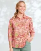 Appleseeds Women's Painted Palms & Stripes Shirt - Pink - 10 - Misses sold by Buff
