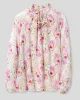 Appleseeds Women's Feminine Floral Ruffle-Neck Popover - Multi - L - Misses sold by Buff