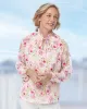 Appleseeds Women's Feminine Floral Ruffle-Neck Popover - Multi - L - Misses sold by Buff