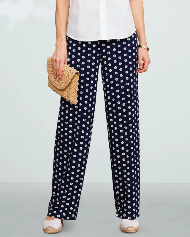 Appleseeds Women's Sand Dollar Wide-Leg Knit Pants - Multi - PL - Petite sold by Buff