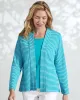Appleseeds Women's Coastal Cotton Striped Cardigan  - Multi - 1X - Womens Plus sold by Buff