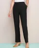 Appleseeds Women's Look-of-Linen Straight Leg Pull-On Pants - Black - 1X - Womens Plus sold by Buff