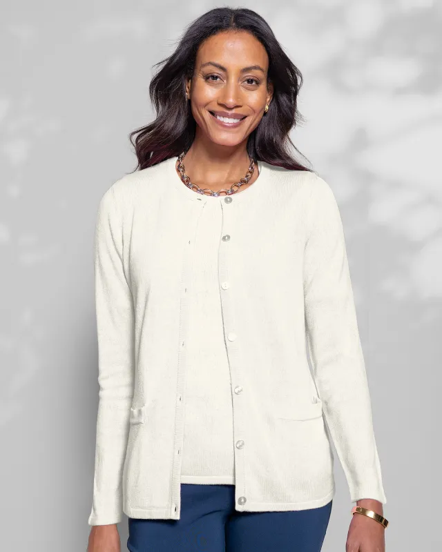 Appleseeds Women's Spindrift Pocket Cardigan - Ivory - M - Misses sold by Buff