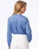 Appleseeds Women's Silky Print Long-Sleeve Utility Blouse - Blue - PXL - Petite sold by Buff