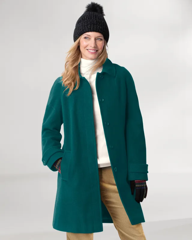 Appleseeds Women's Wool Balmacaan Coat - Blue - XL - Misses sold by Buff
